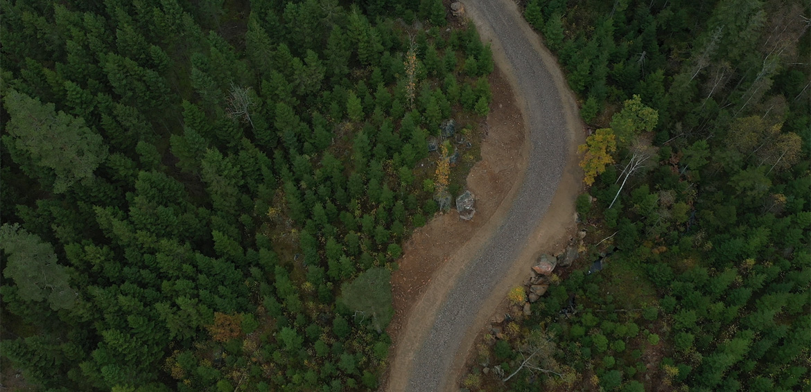 Skogsbilvägen när den är färdig. Foto: Jon Montan