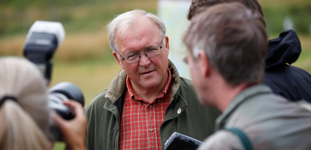 Göran Persson vid Skogssällskapets jubileumsexkursion i augusti 2012. 